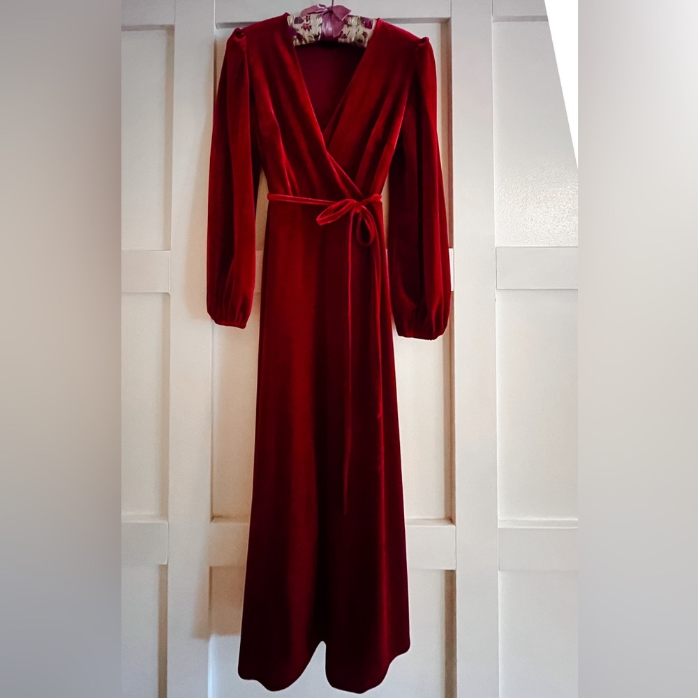 Red/Burgundy velvet dress